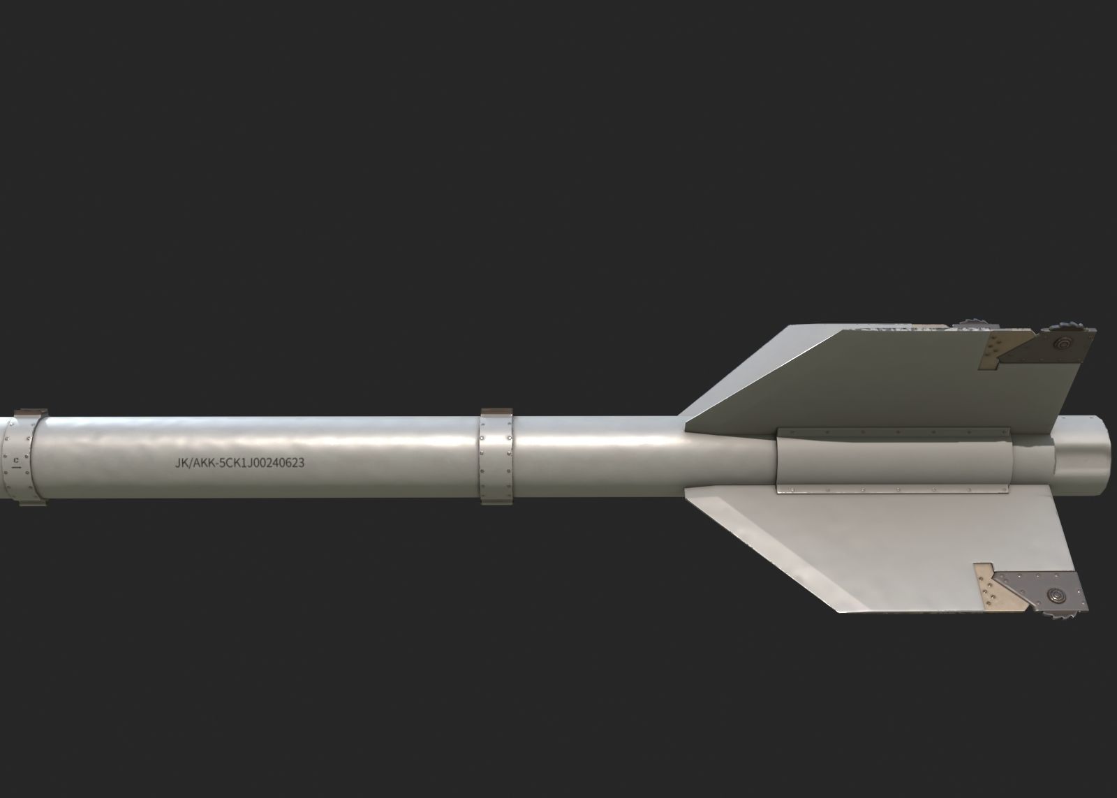 Chinese PL5 Infrared guided Air-to-Air missile PL-5 Low-poly 3D model_8