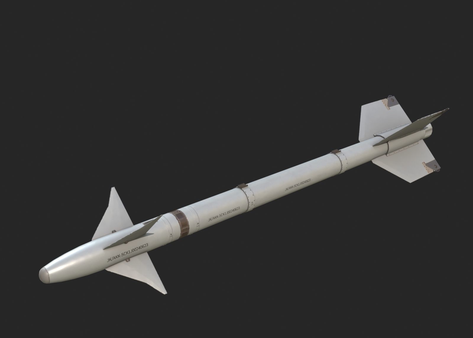 Chinese PL5 Infrared guided Air-to-Air missile PL-5 Low-poly 3D model_2