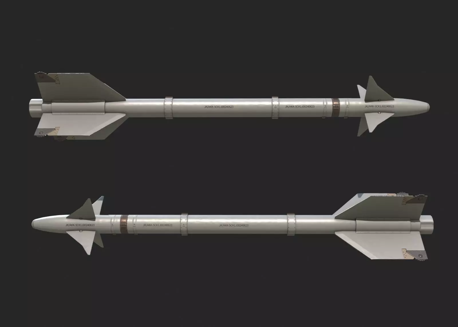 Chinese PL5 Infrared guided Air-to-Air missile PL-5 Low-poly 3D model_0