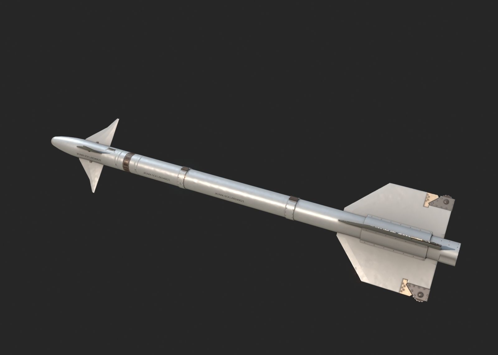 Chinese PL5 Infrared guided Air-to-Air missile PL-5 Low-poly 3D model_3