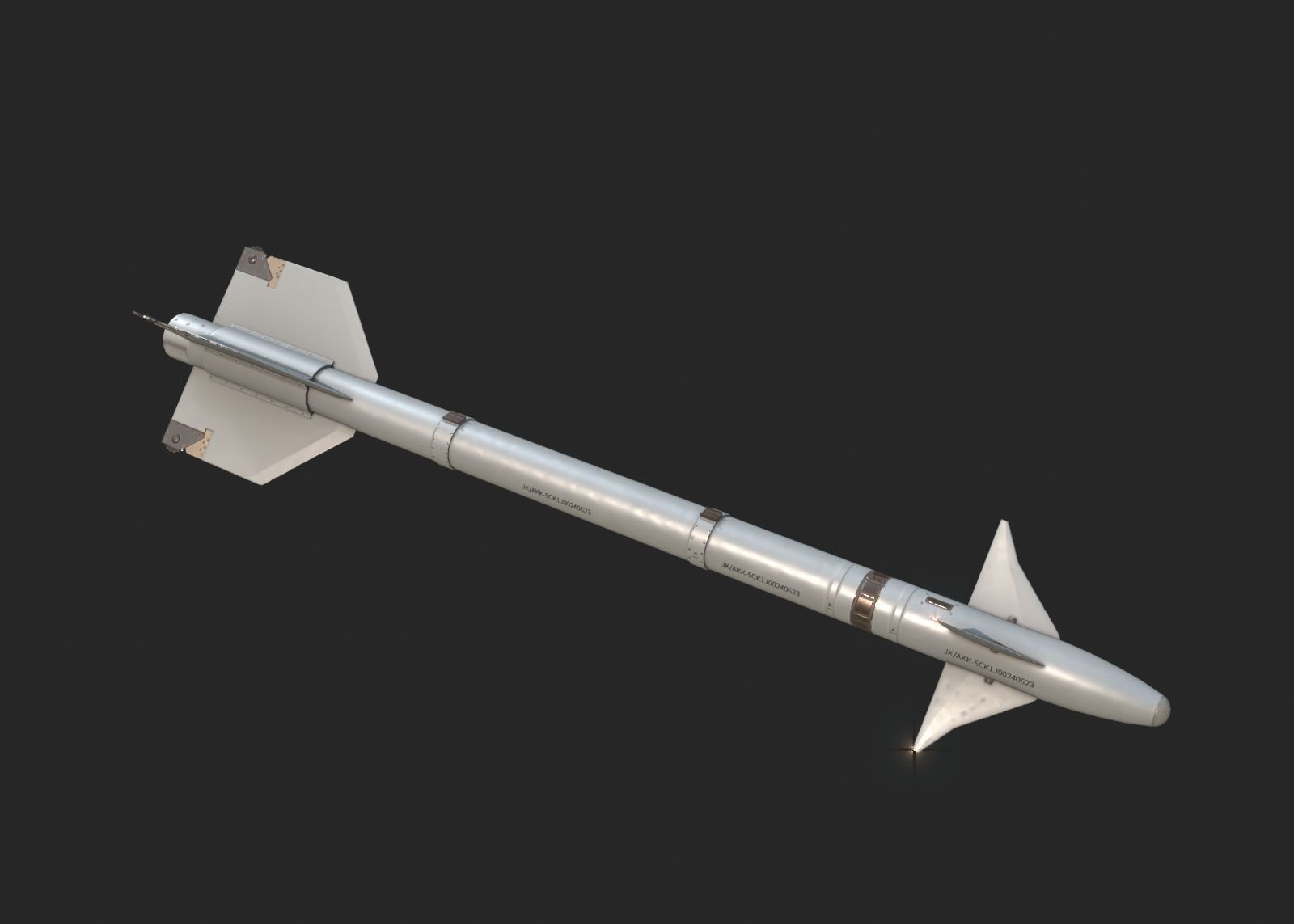 Chinese PL5 Infrared guided Air-to-Air missile PL-5 Low-poly 3D model_4