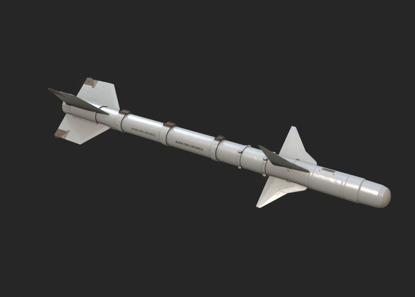 Chinese PL9 Infrared guided Air-to-Air missile PL-9 Low-poly 3D model_3