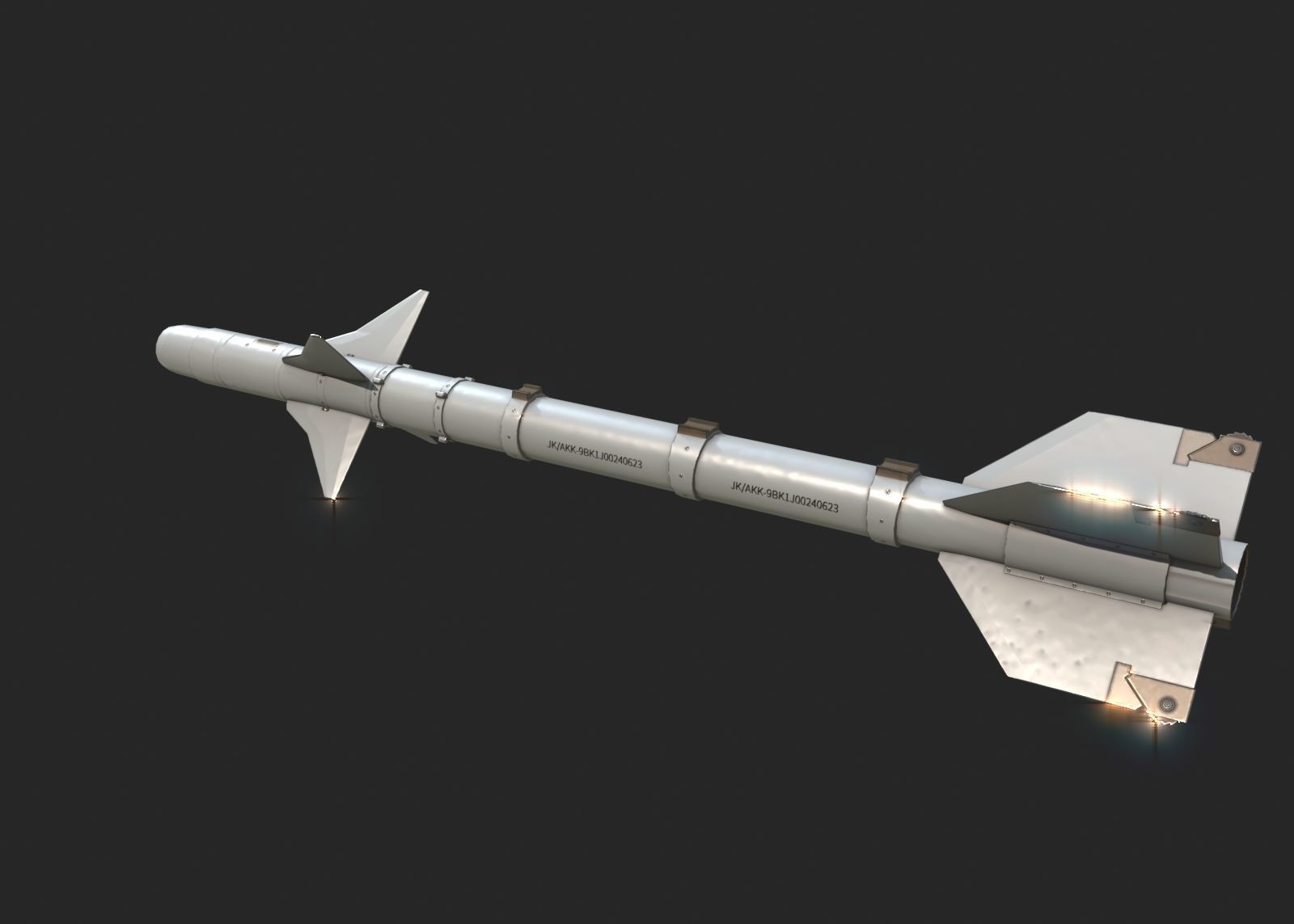 Chinese PL9 Infrared guided Air-to-Air missile PL-9 Low-poly 3D model_4