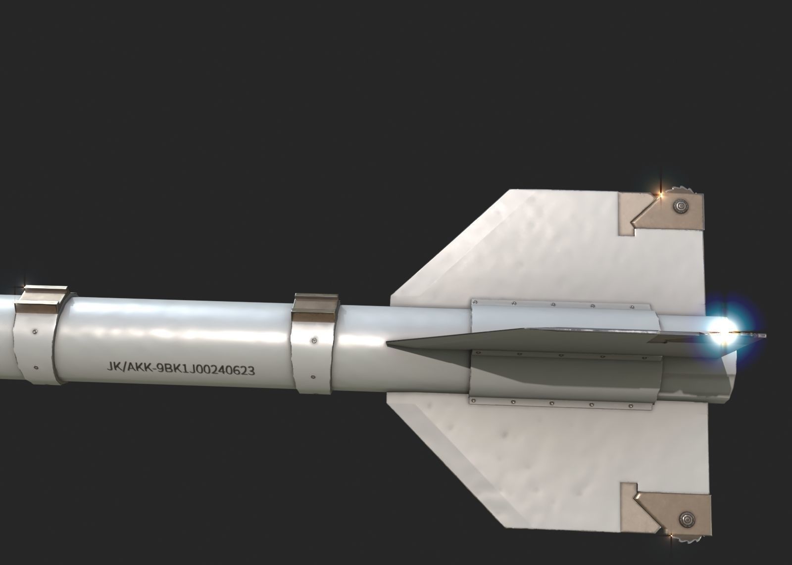 Chinese PL9 Infrared guided Air-to-Air missile PL-9 Low-poly 3D model_7