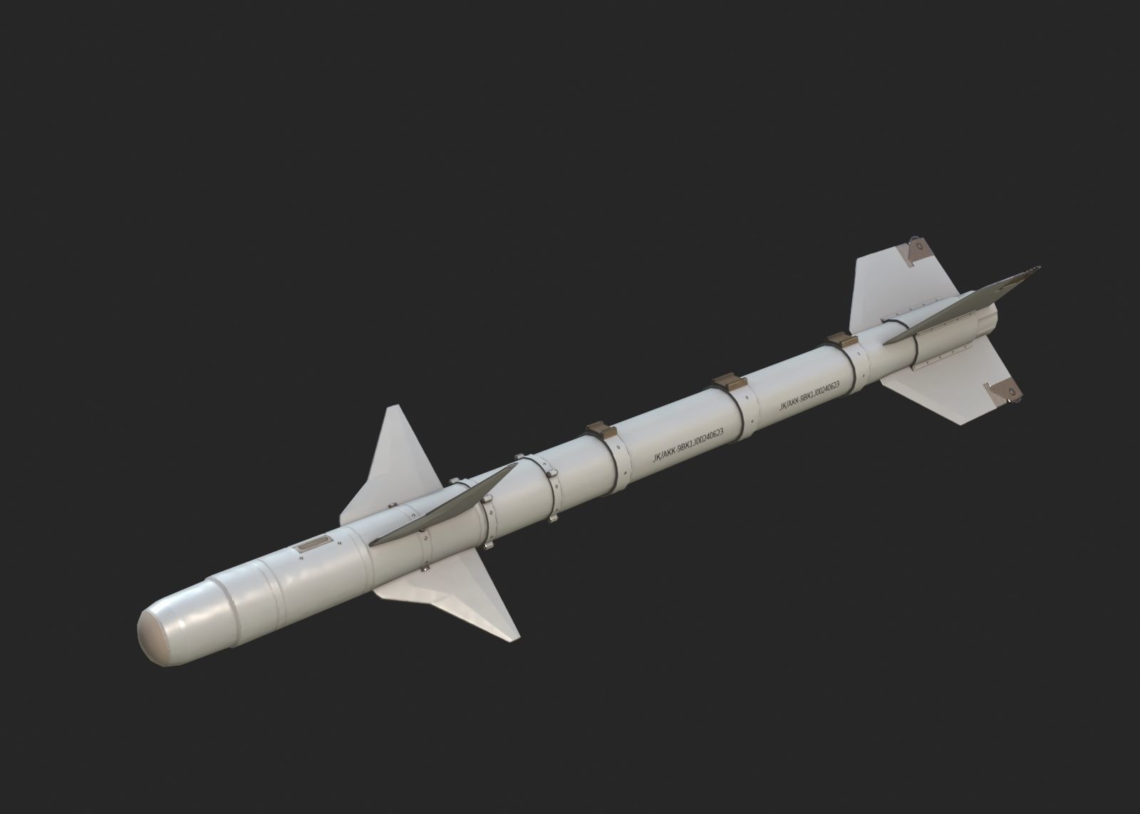 Chinese PL9 Infrared guided Air-to-Air missile PL-9 Low-poly 3D model_1