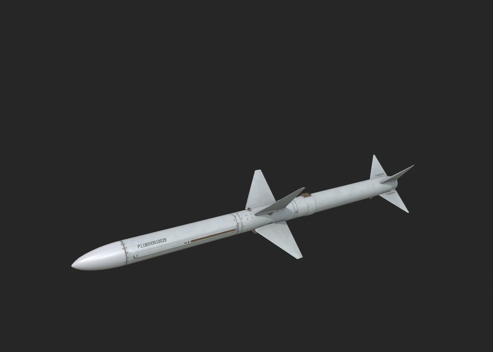 Chinese PL11 PL-11 BVR air-to-air missile Low-poly 3D model_1