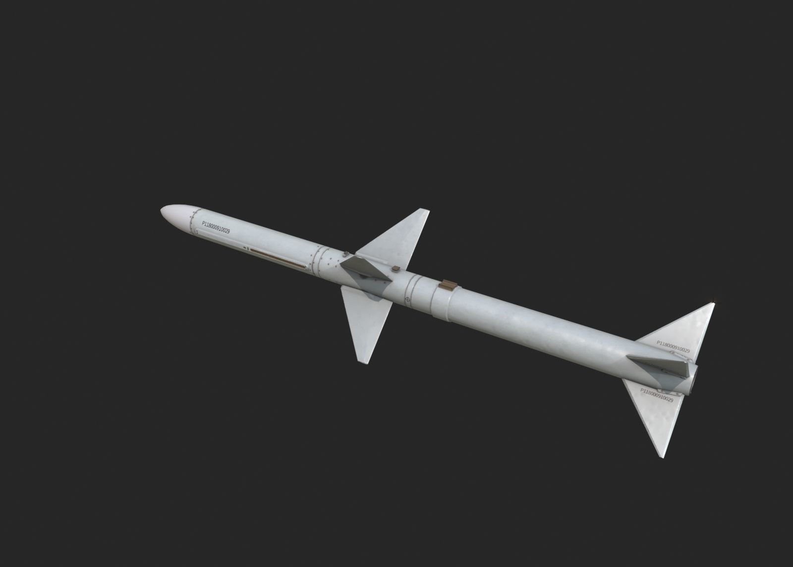 Chinese PL11 PL-11 BVR air-to-air missile Low-poly 3D model_4