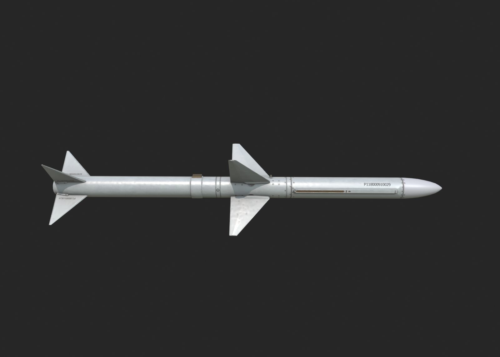 Chinese PL11 PL-11 BVR air-to-air missile Low-poly 3D model_7
