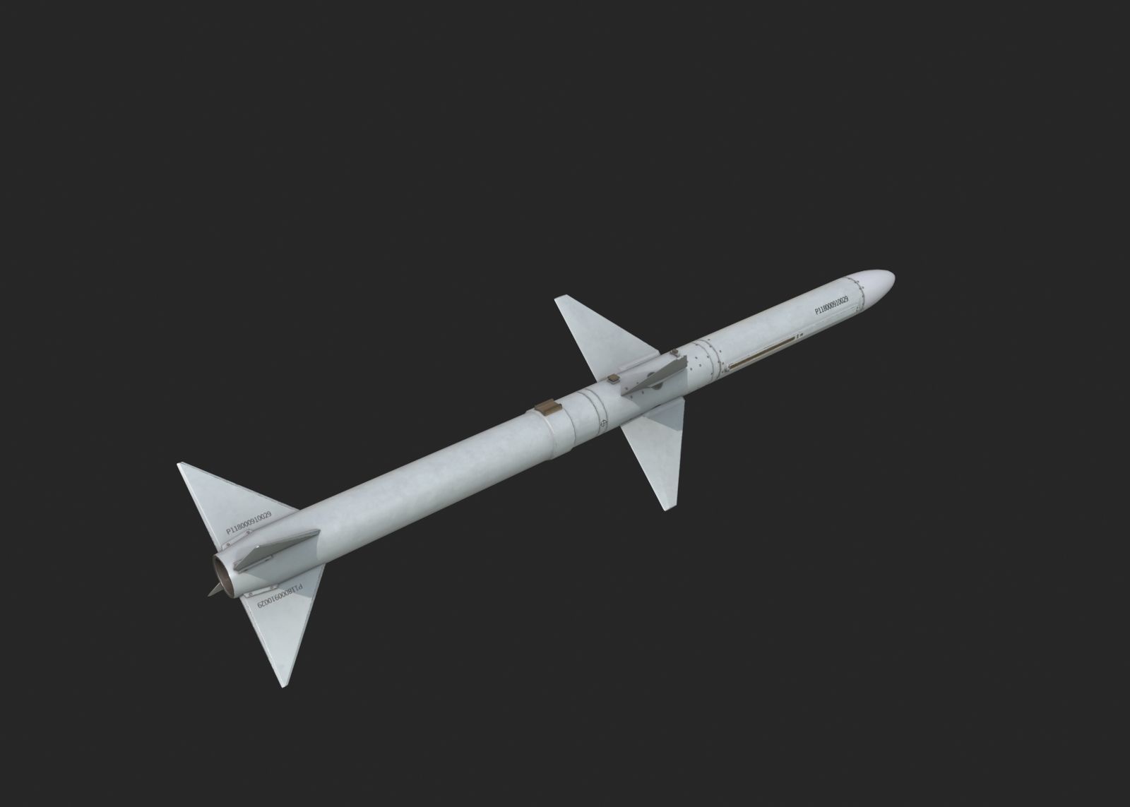 Chinese PL11 PL-11 BVR air-to-air missile Low-poly 3D model_3