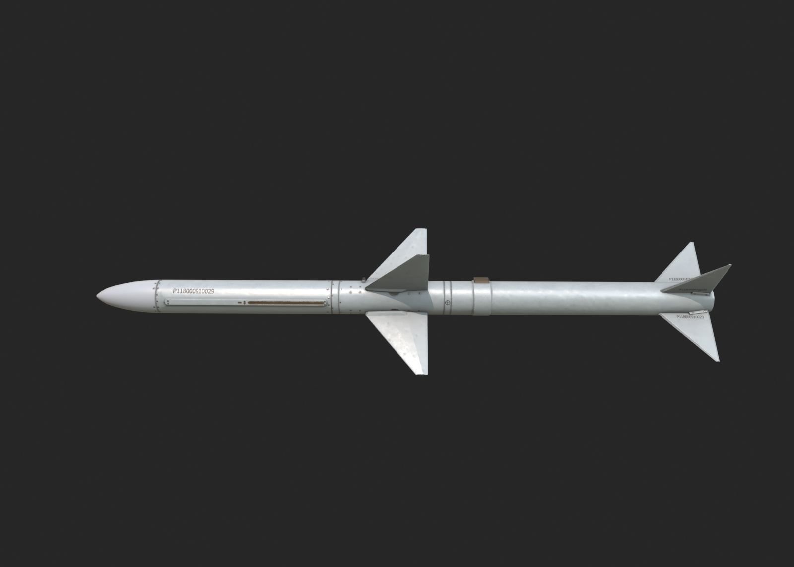 Chinese PL11 PL-11 BVR air-to-air missile Low-poly 3D model_8