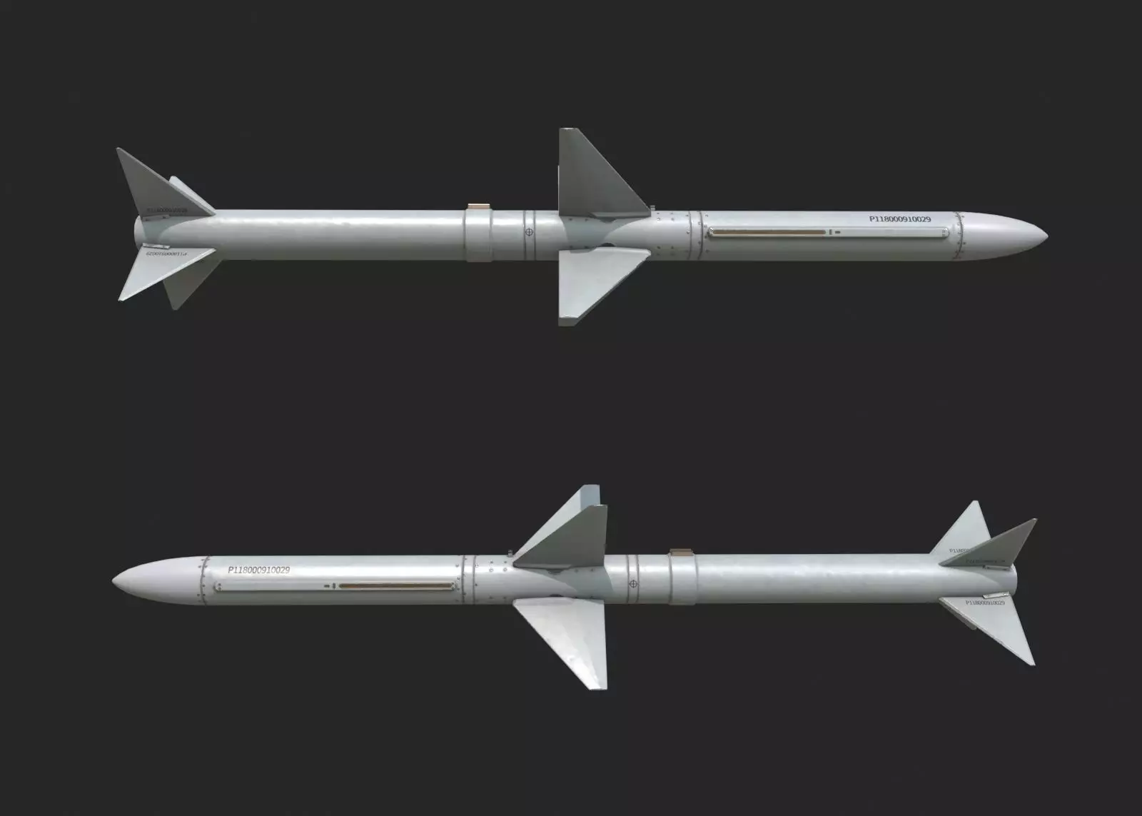 Chinese PL11 PL-11 BVR air-to-air missile Low-poly 3D model_0