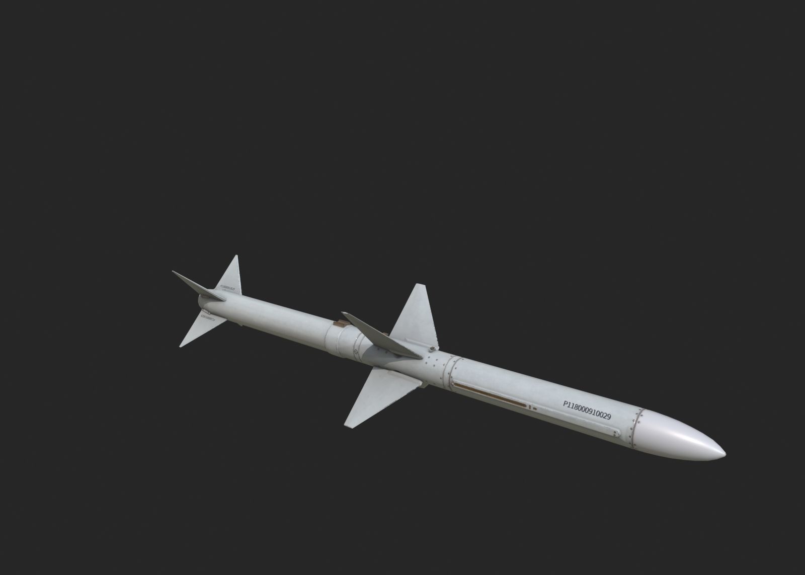 Chinese PL11 PL-11 BVR air-to-air missile Low-poly 3D model_2