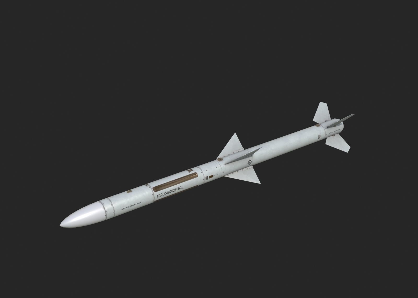 Chinese PL12 PL-12 BVR air-to-air missile Low-poly 3D model_1