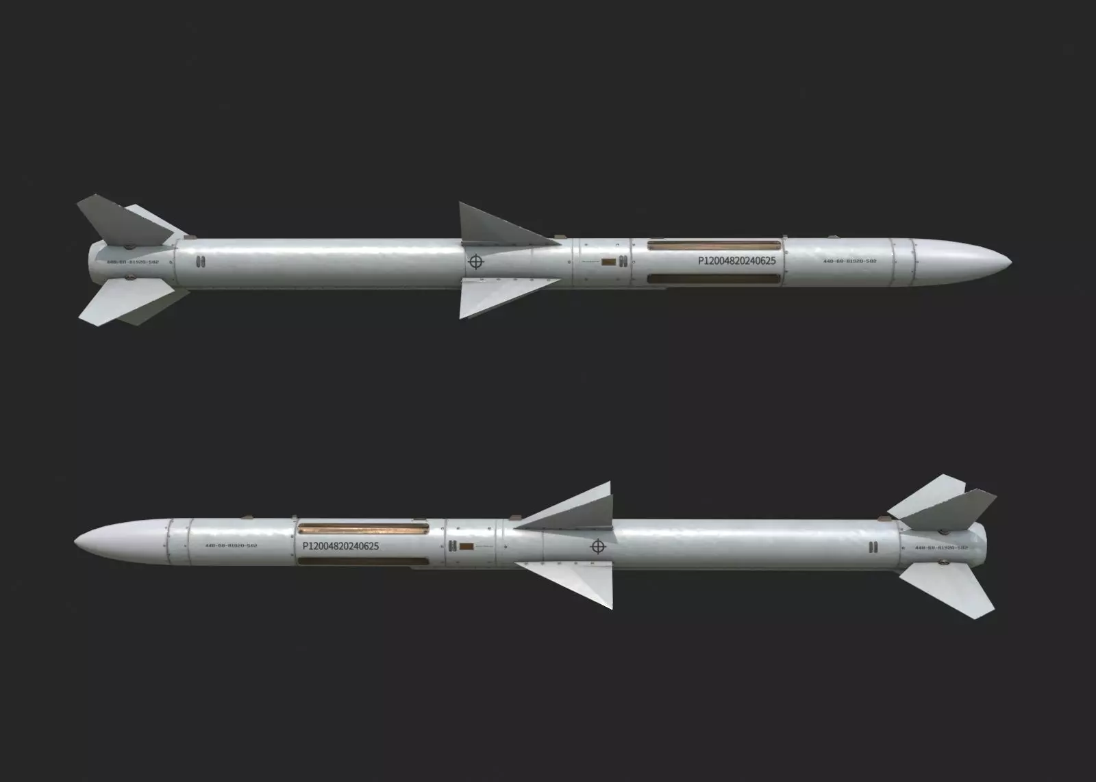 Chinese PL12 PL-12 BVR air-to-air missile Low-poly 3D model_0