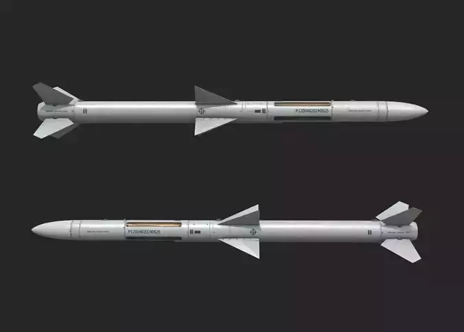 Chinese PL12 PL-12 BVR air-to-air missile Low-poly 3D model