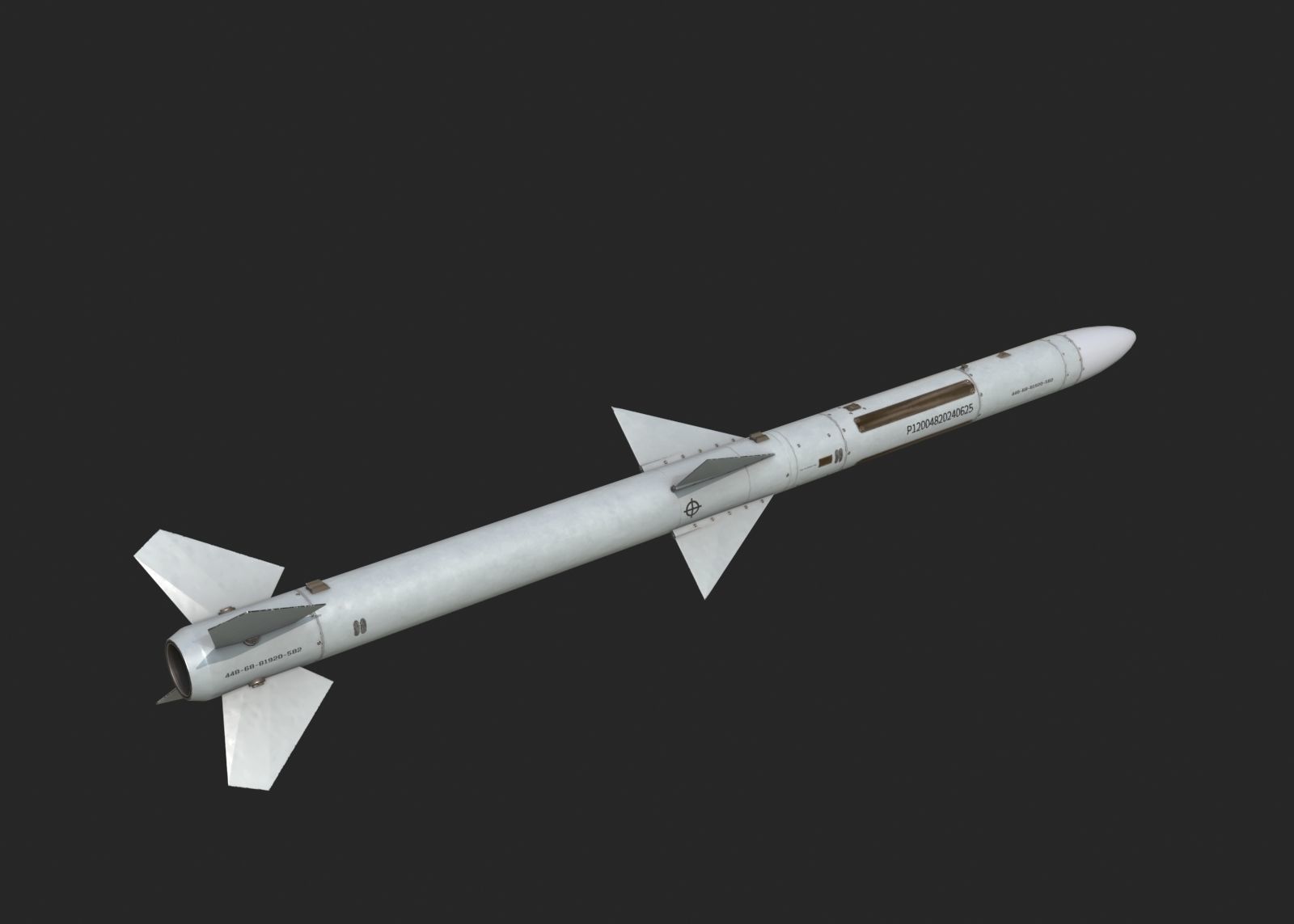 Chinese PL12 PL-12 BVR air-to-air missile Low-poly 3D model_3