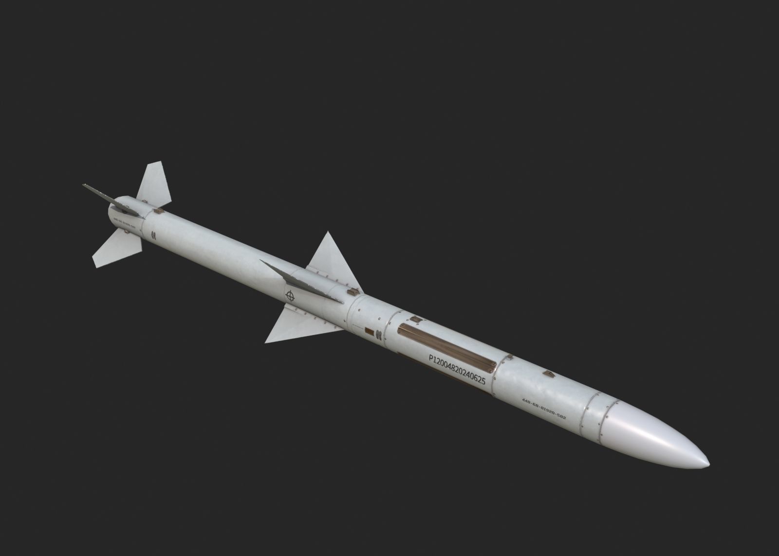 Chinese PL12 PL-12 BVR air-to-air missile Low-poly 3D model_2
