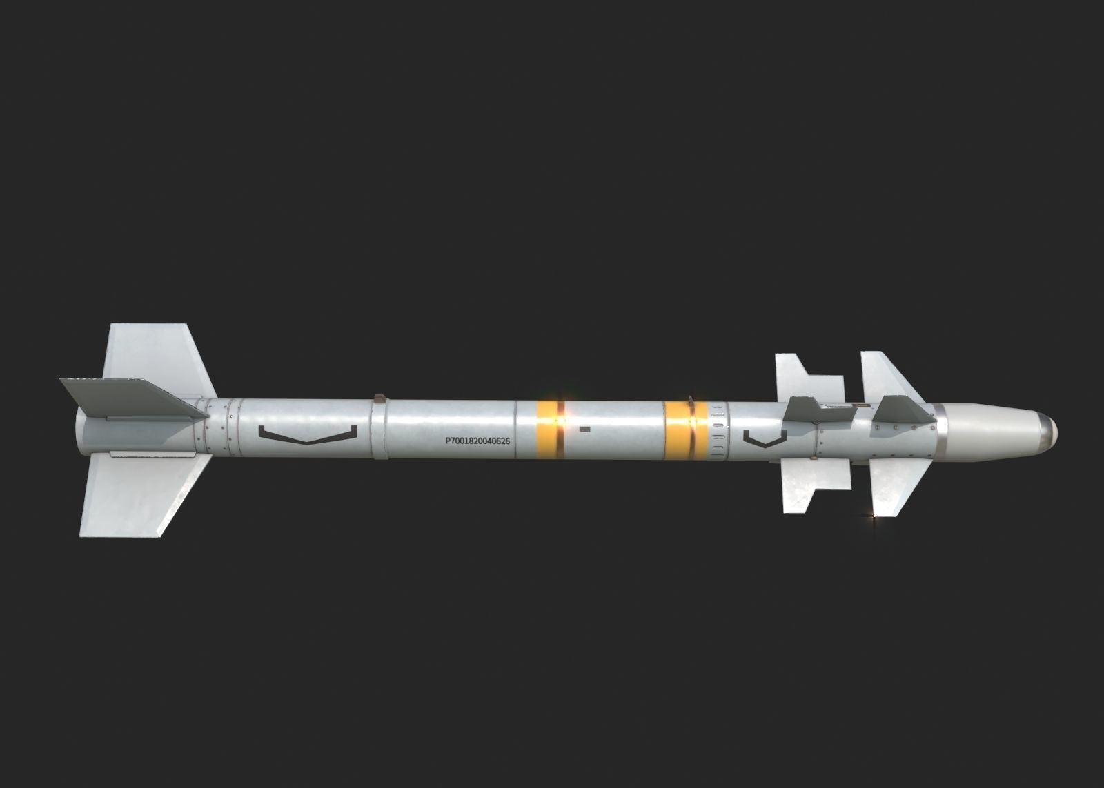 Chinese PL7 Infrared guided Air-to-Air missile PL-7 Low-poly 3D model_6