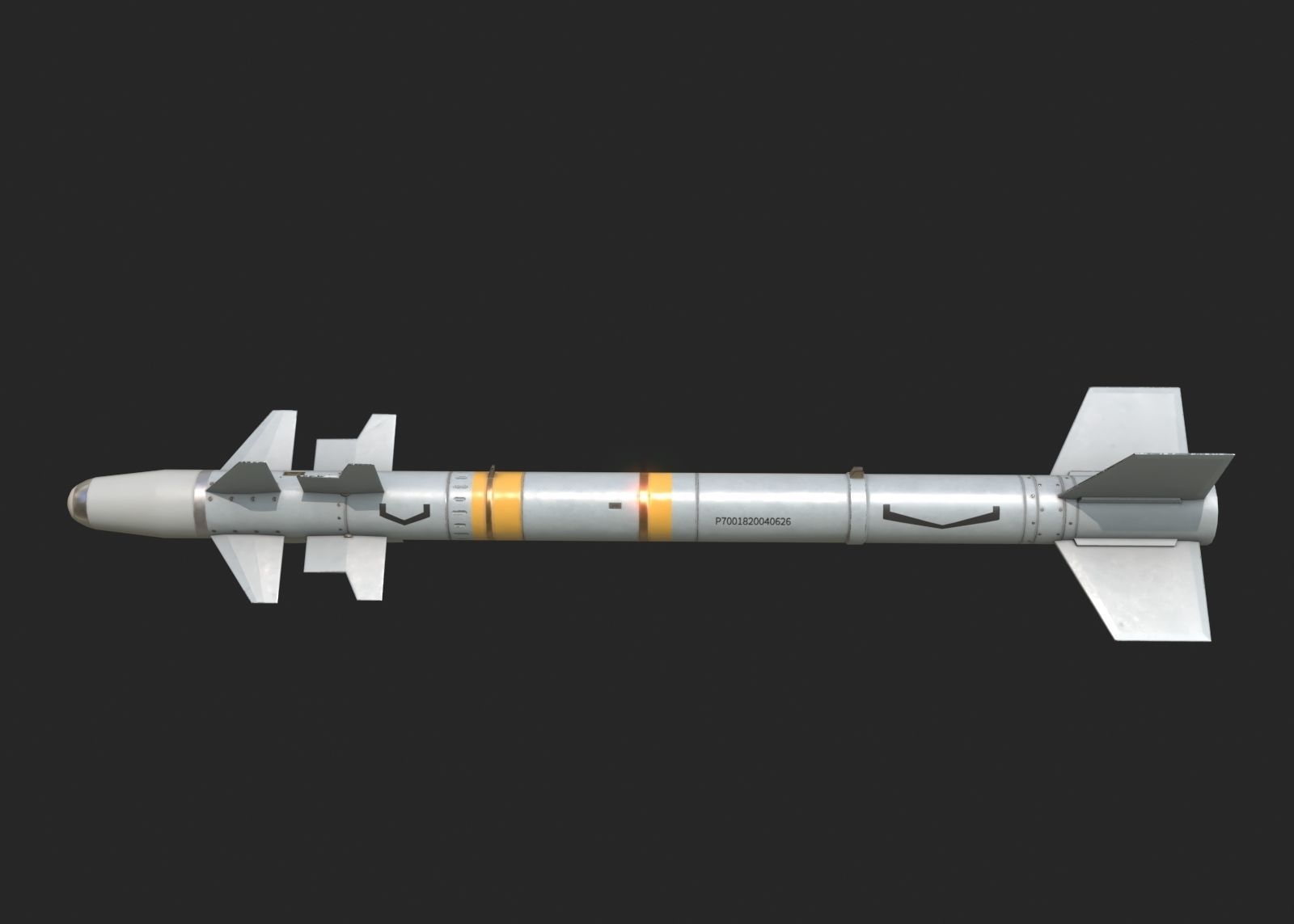 Chinese PL7 Infrared guided Air-to-Air missile PL-7 Low-poly 3D model_5