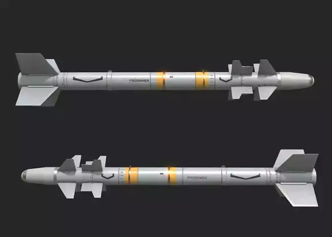 Chinese PL7 Infrared guided Air-to-Air missile PL-7 Low-poly 3D model