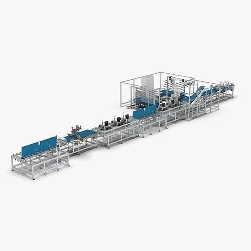 Automatic Hall Door Panel Assembly Line 3D model