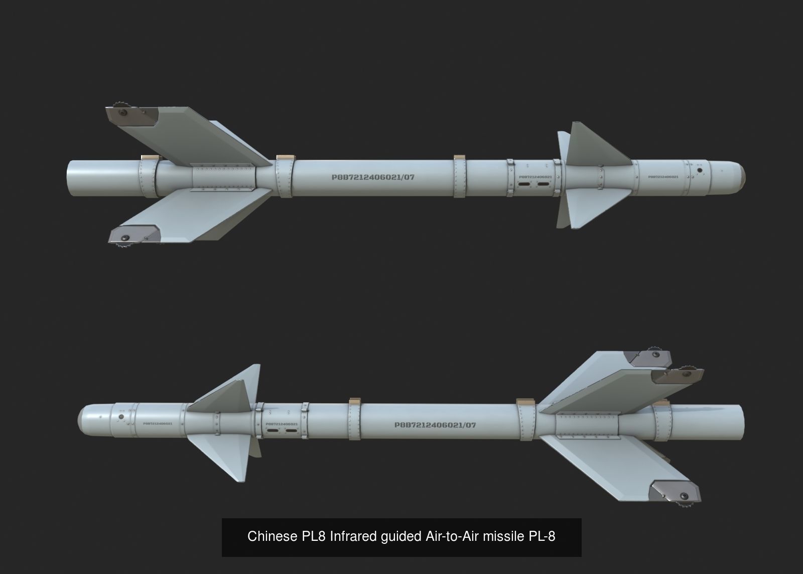 Chinese Aircraft mounting air-to-air missiles 3D Model Collection_5