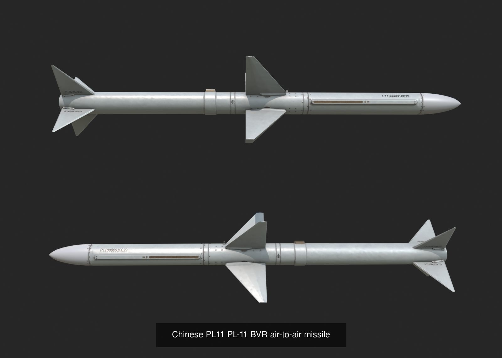 Chinese Aircraft mounting air-to-air missiles 3D Model Collection_8