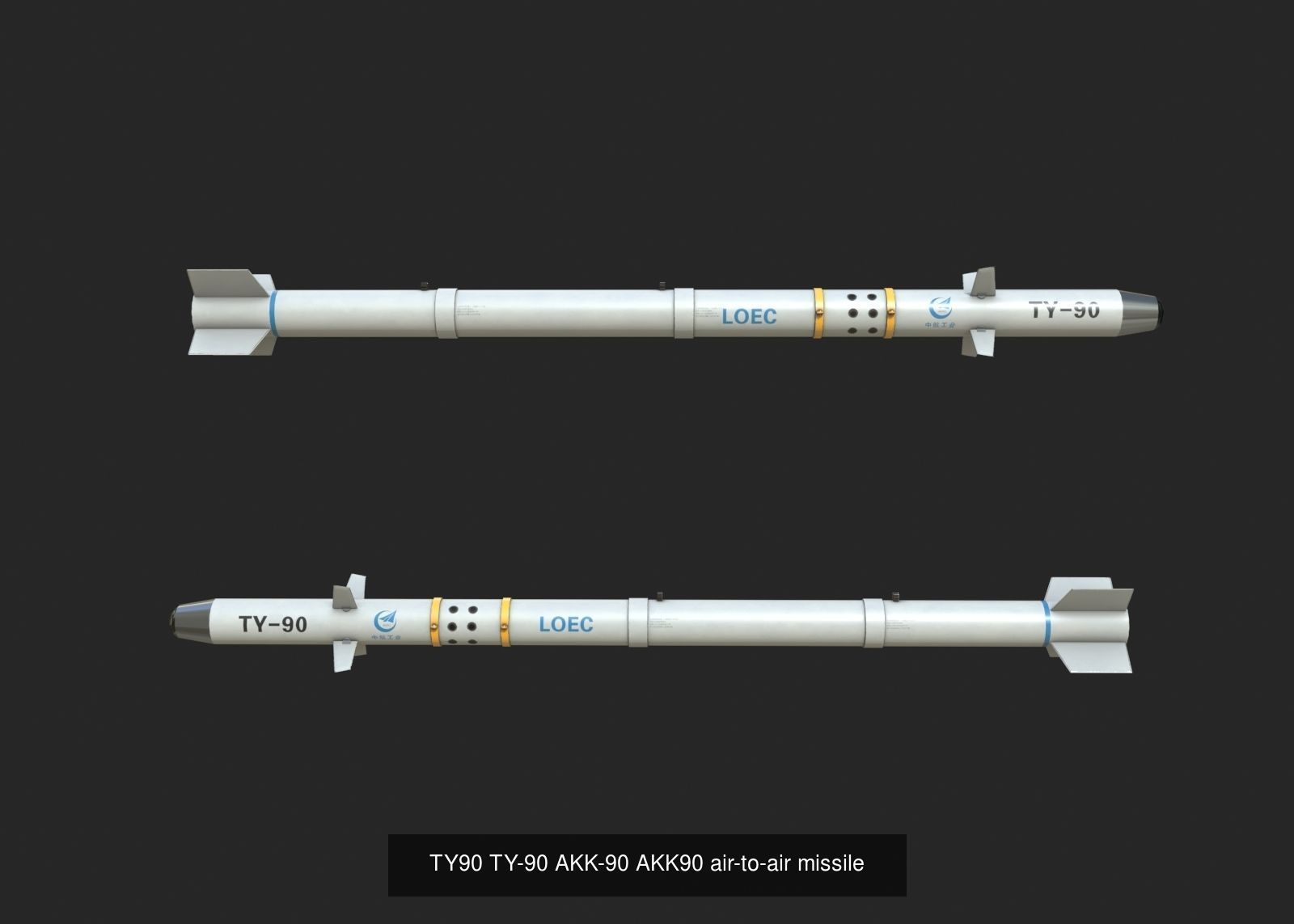 Chinese Aircraft mounting air-to-air missiles 3D Model Collection_1