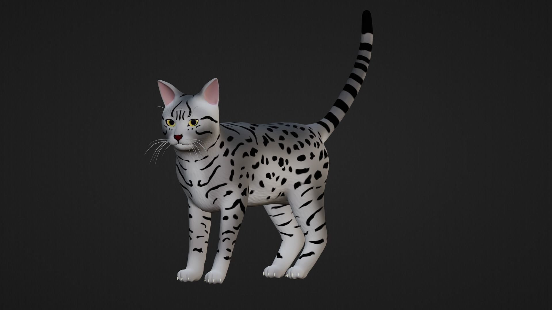 Low poly - Stylized cats - Egyptian Mau Cat Low-poly 3D model_6