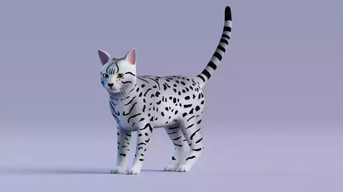 Low poly - Stylized cats - Egyptian Mau Cat