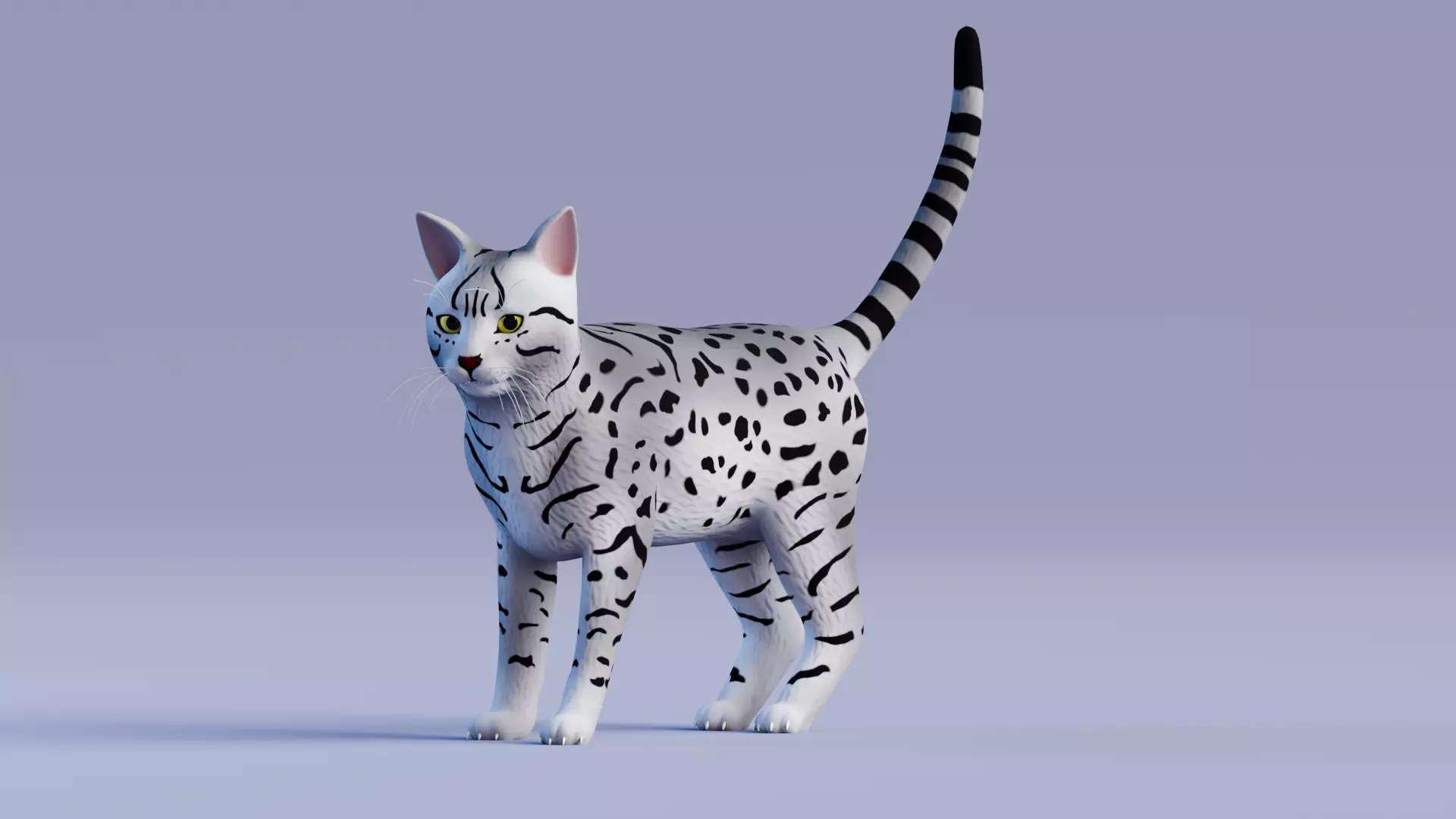 Low poly - Stylized cats - Egyptian Mau Cat Low-poly 3D model_0