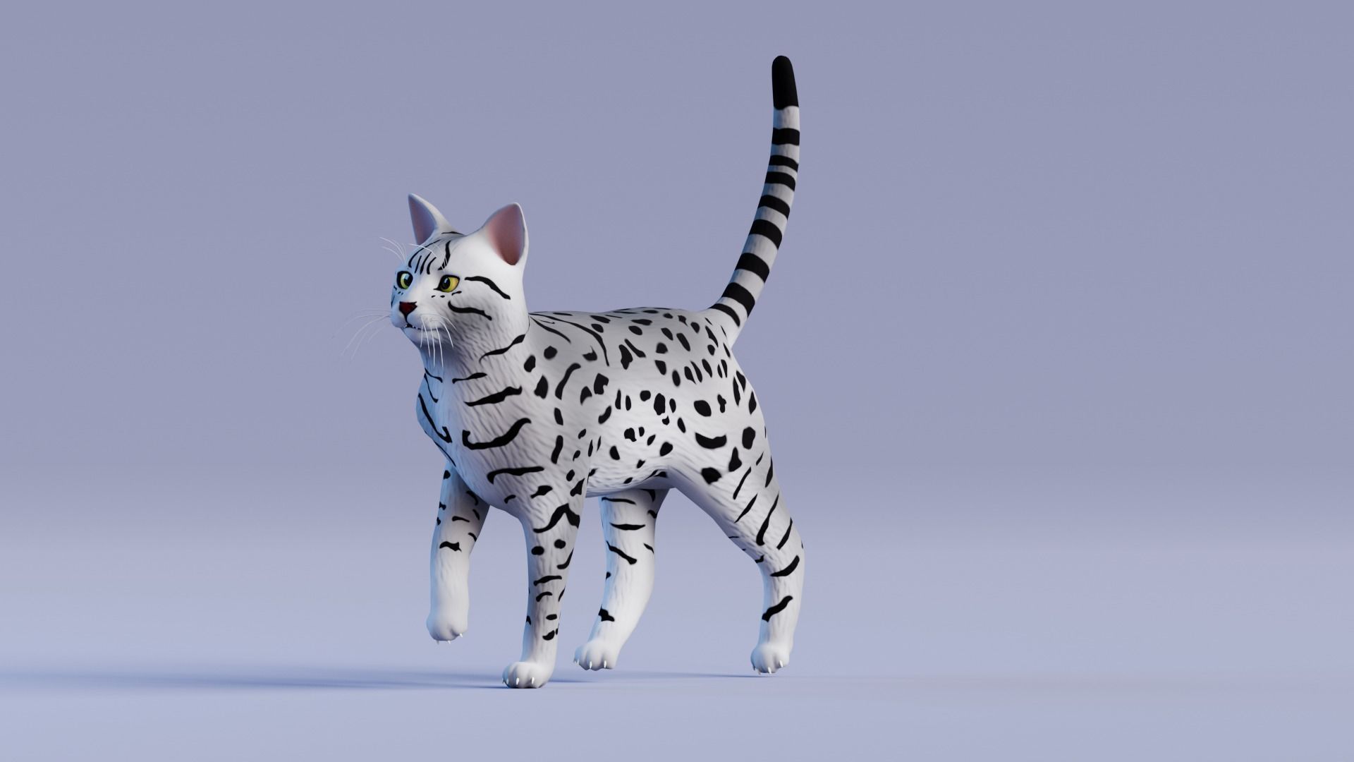 Low poly - Stylized cats - Egyptian Mau Cat Low-poly 3D model_3