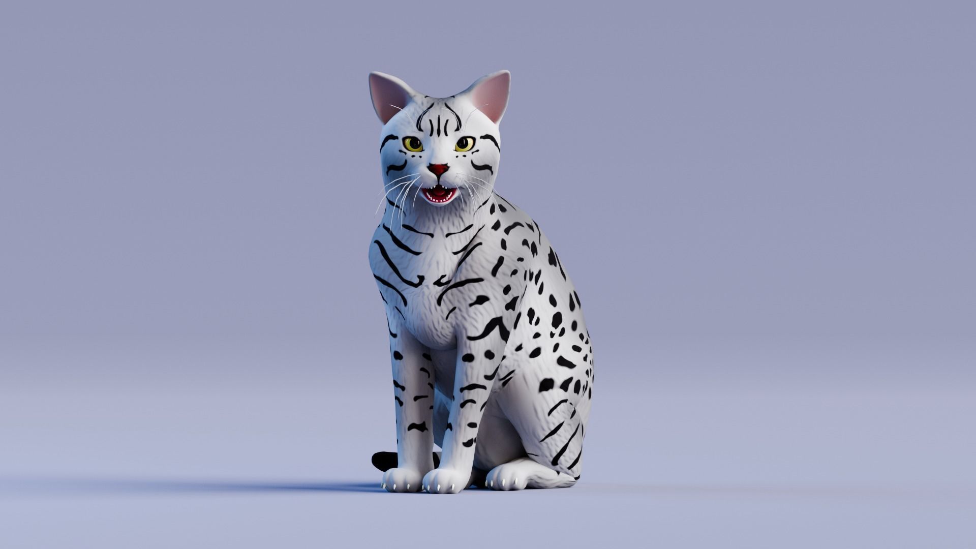 Low poly - Stylized cats - Egyptian Mau Cat Low-poly 3D model_2
