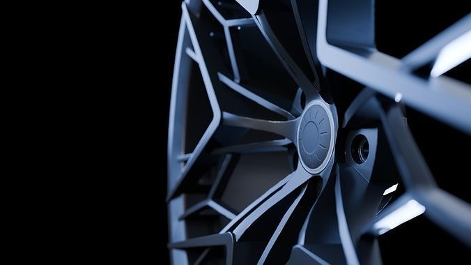 Awesome Rim and Tire 02 Low-poly 3D model 6