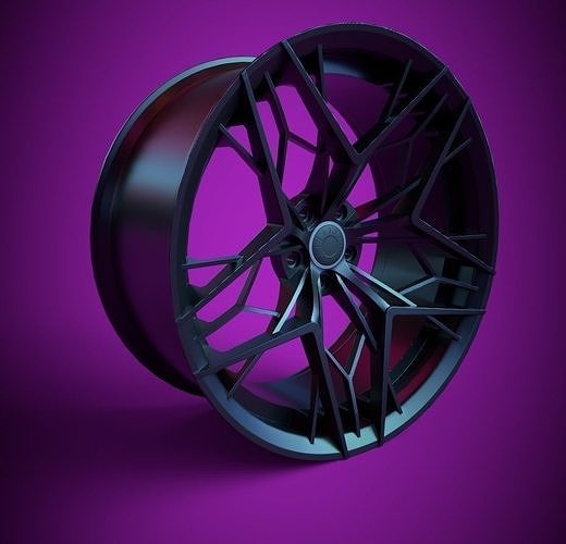 Awesome Rim and Tire 02 Low-poly 3D model 2