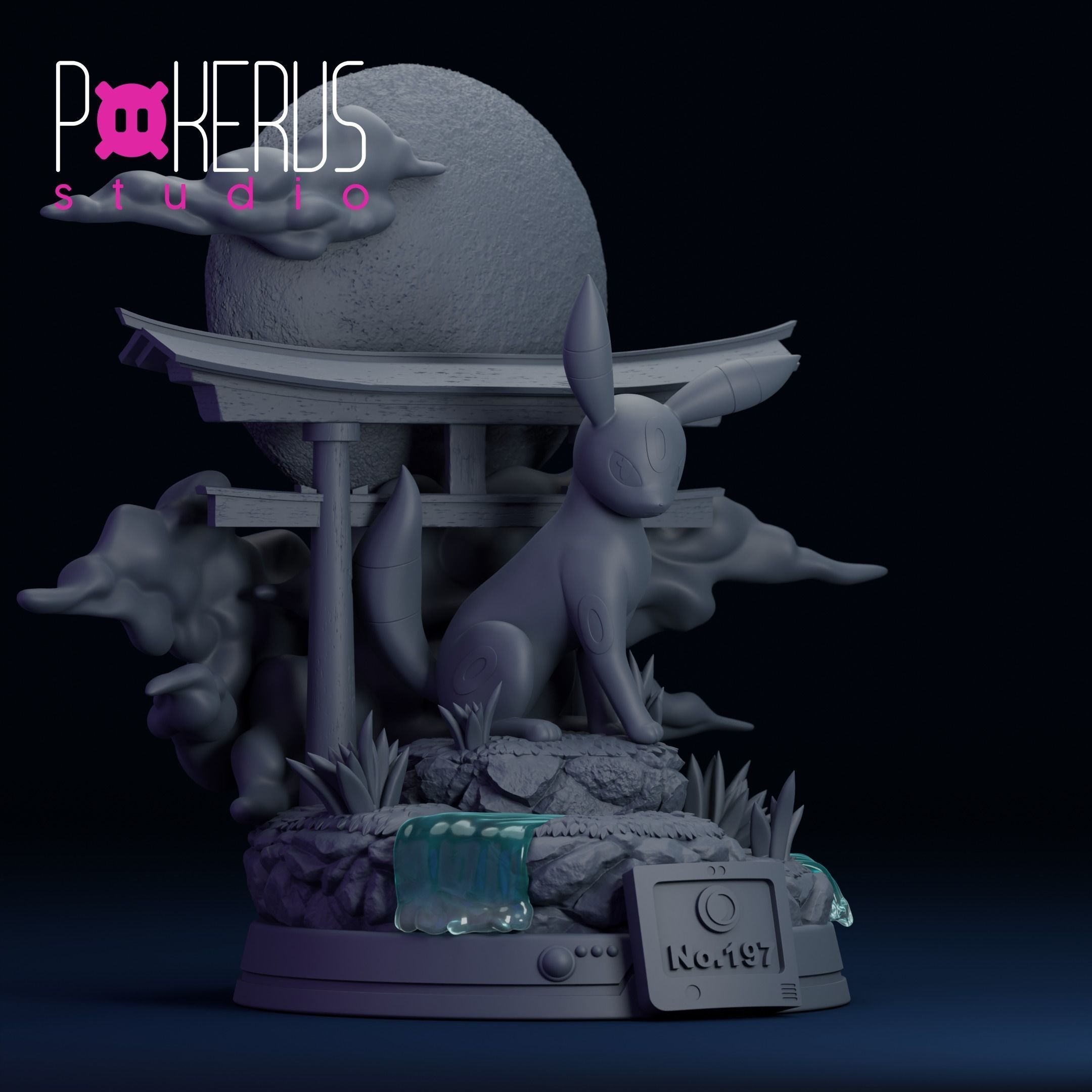Umbreon Statue 3D print model_9