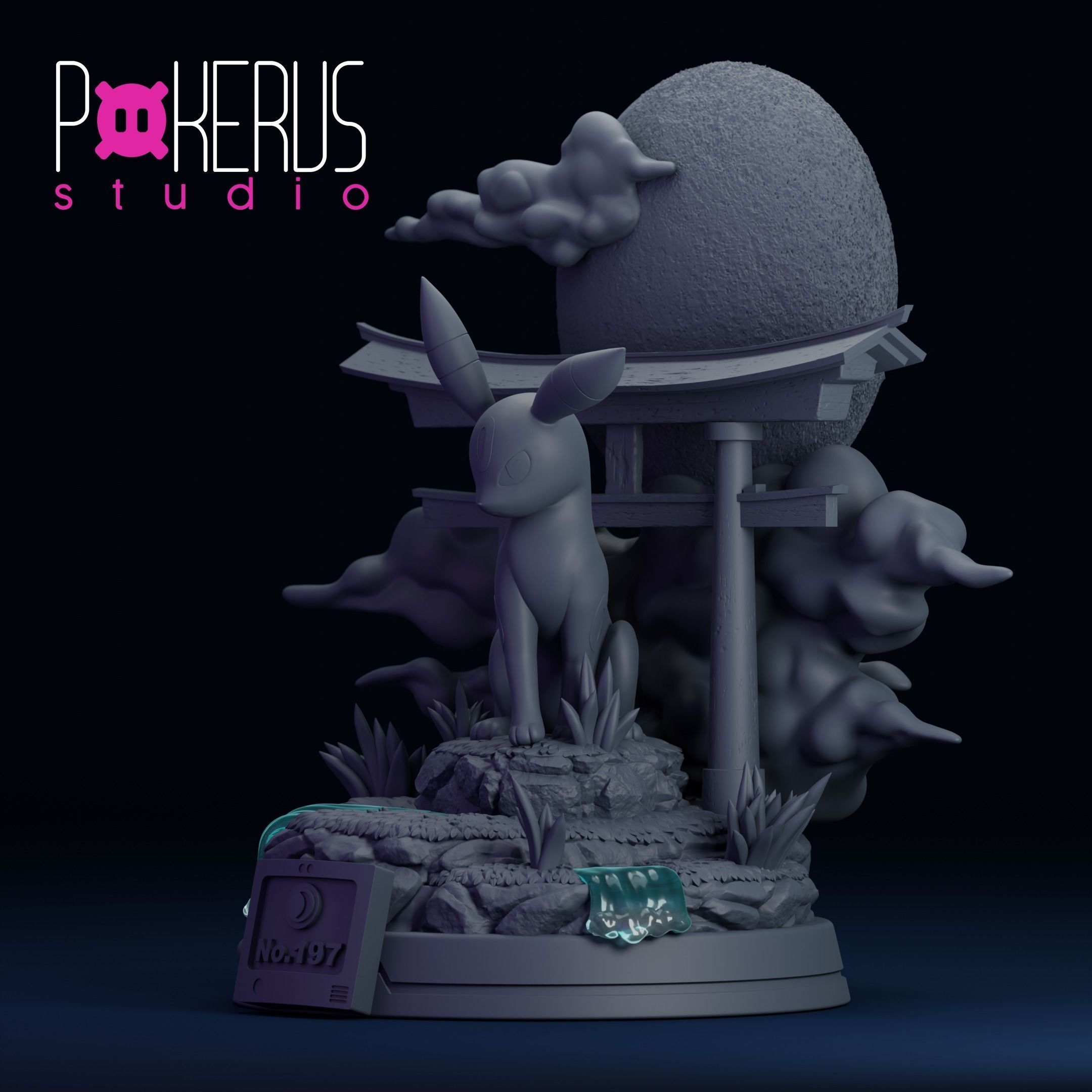 Umbreon Statue 3D print model_7