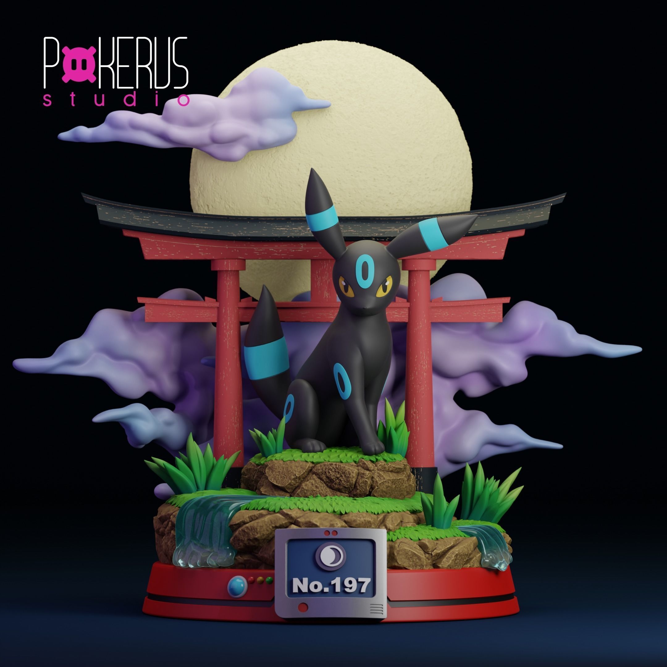 Umbreon Statue 3D print model_1