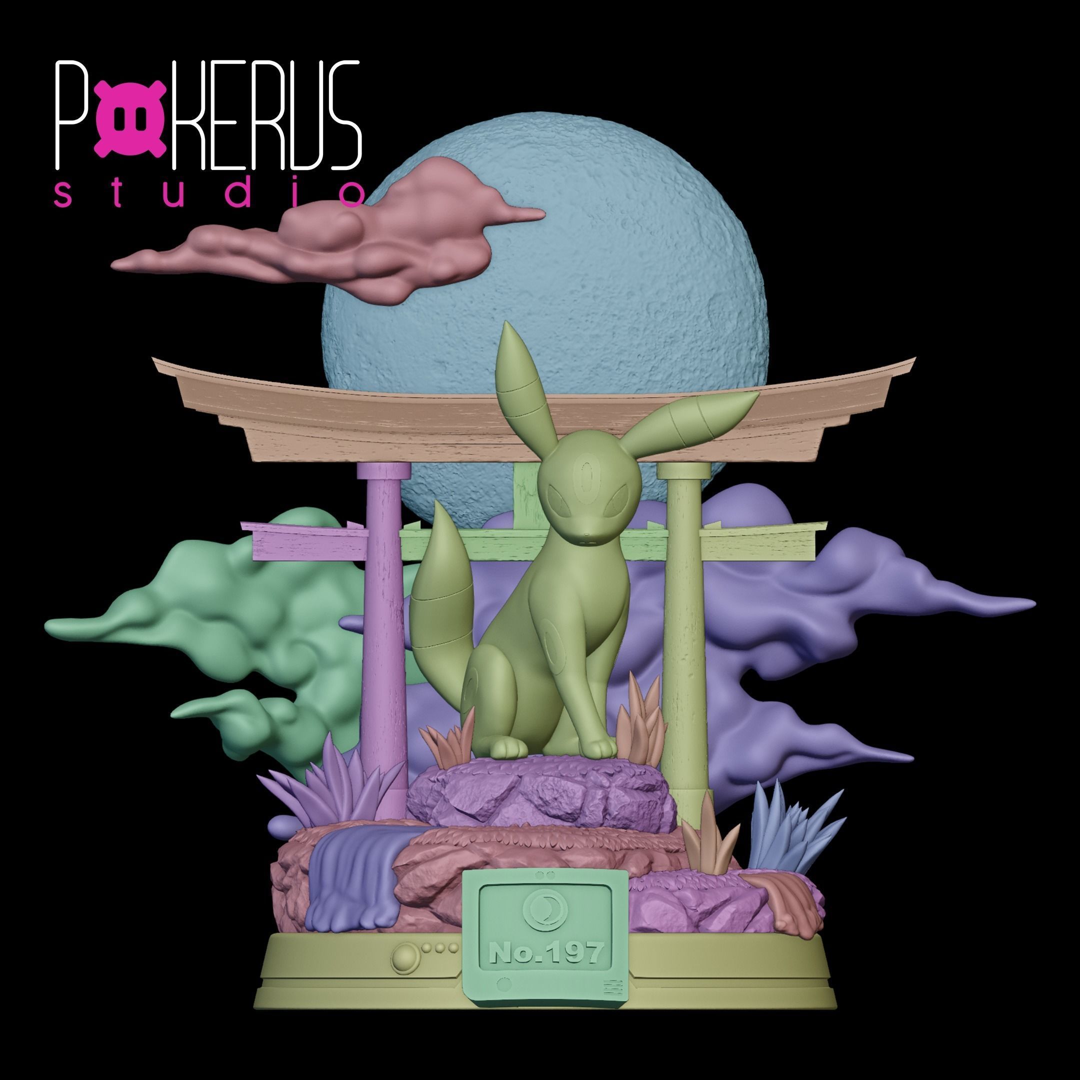 Umbreon Statue 3D print model_11