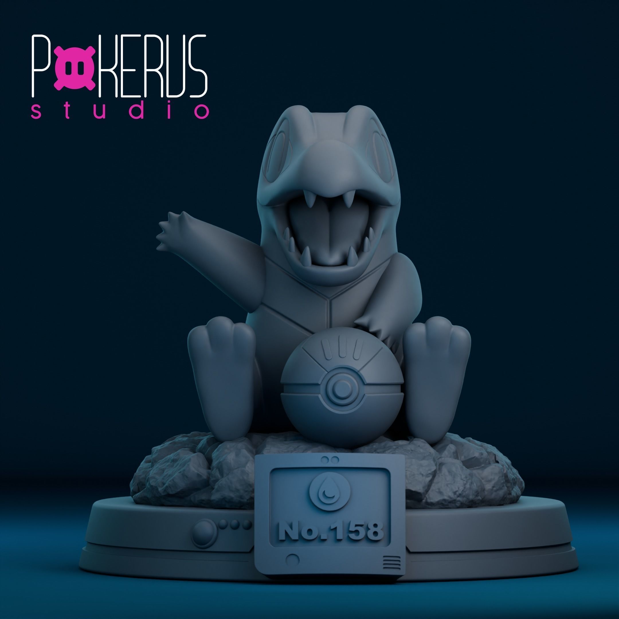 Totodile Statue 3D print model_3