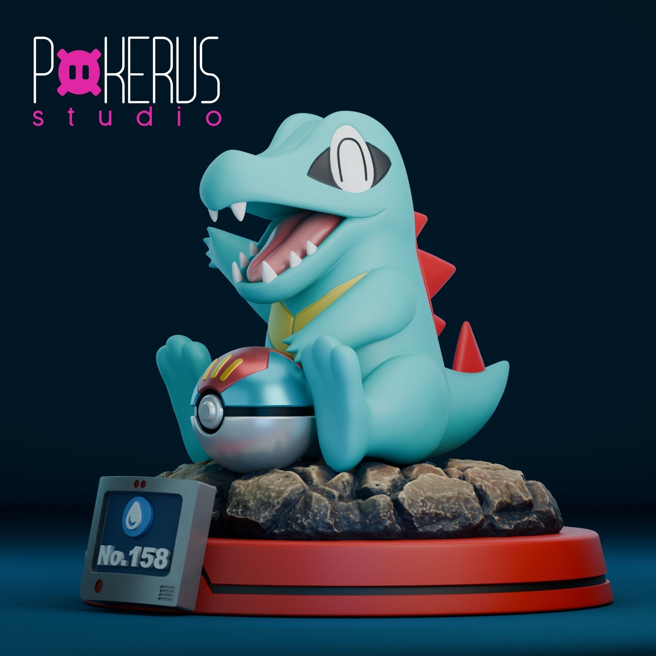 Totodile Statue 3D print model_2