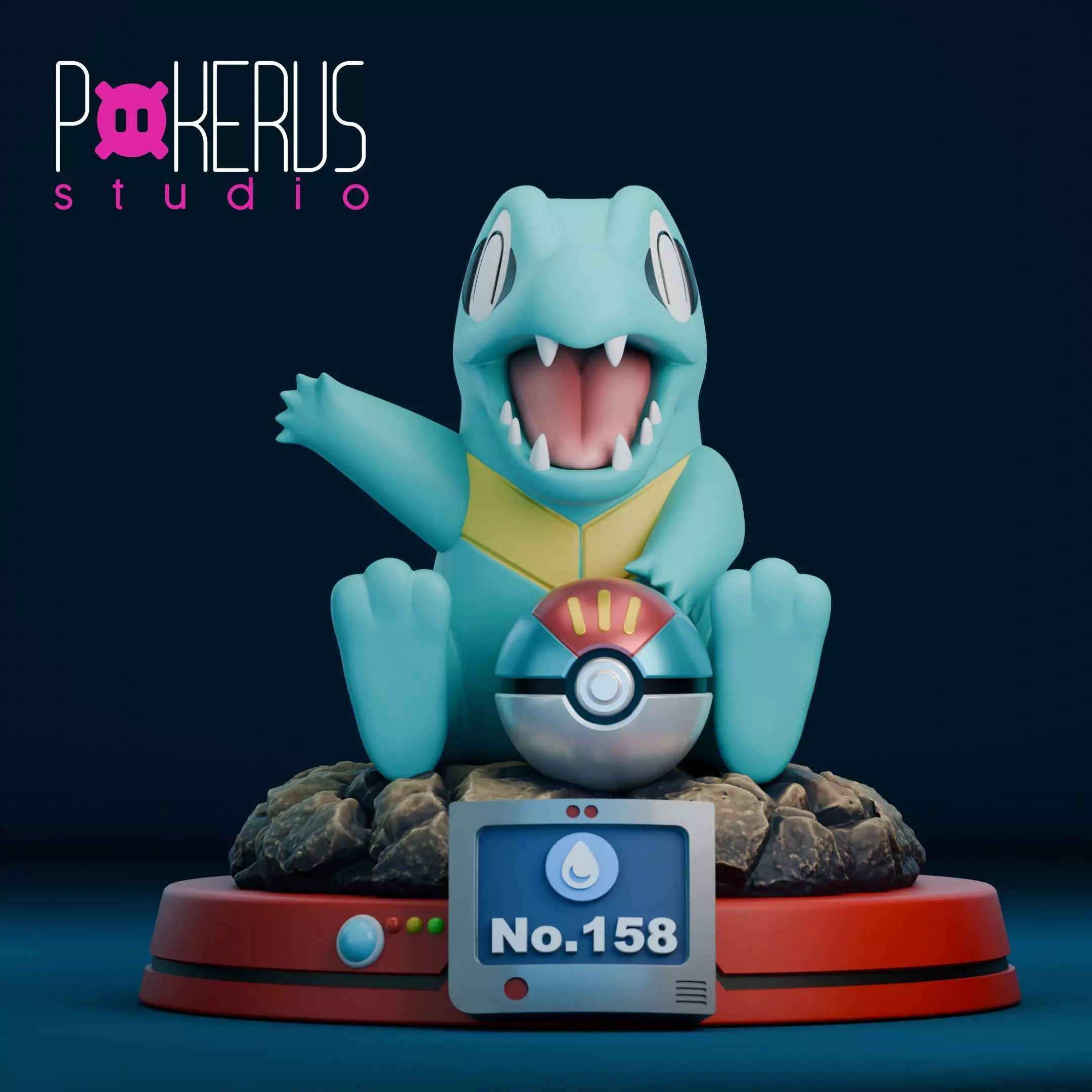 Totodile Statue 3D print model_0