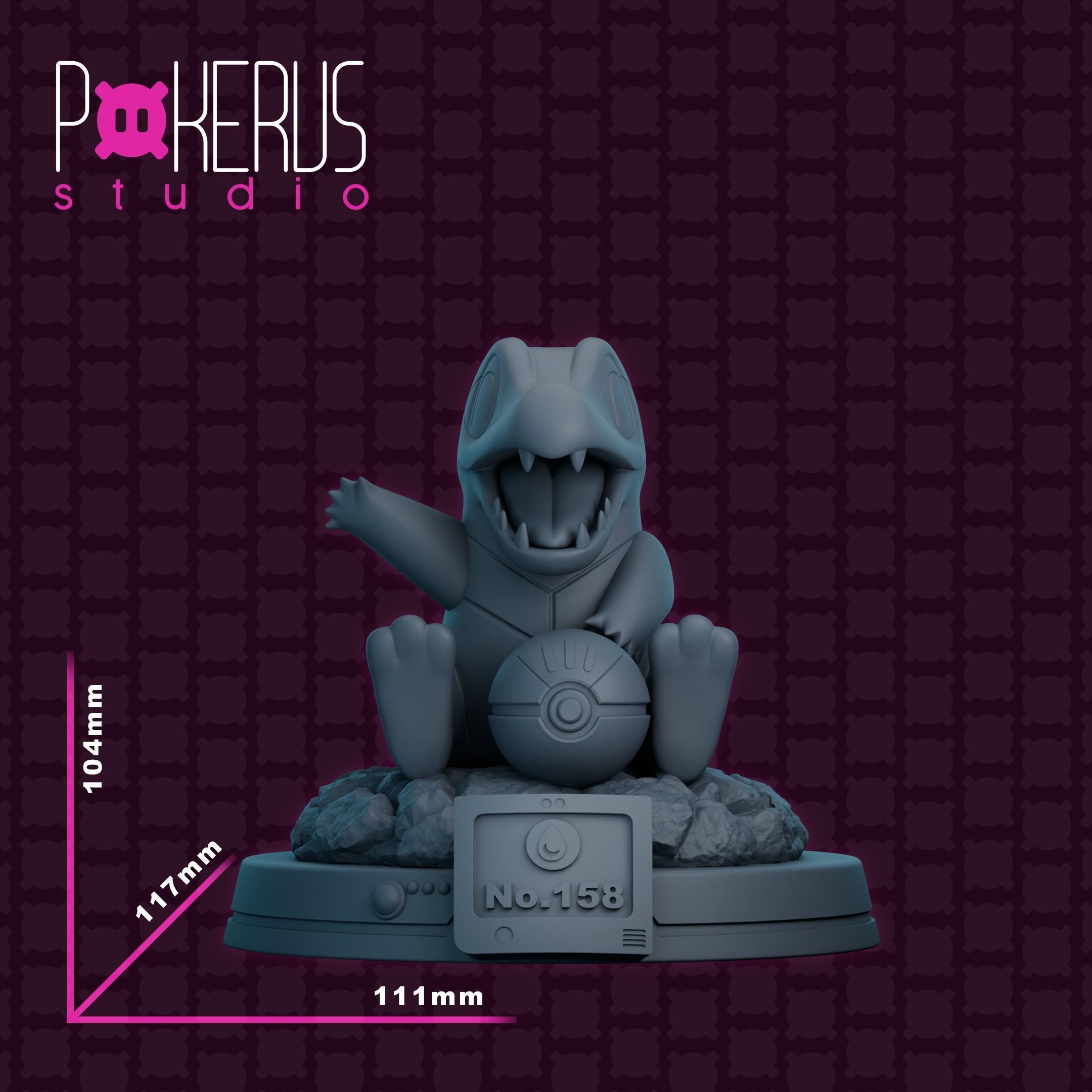 Totodile Statue 3D print model_5