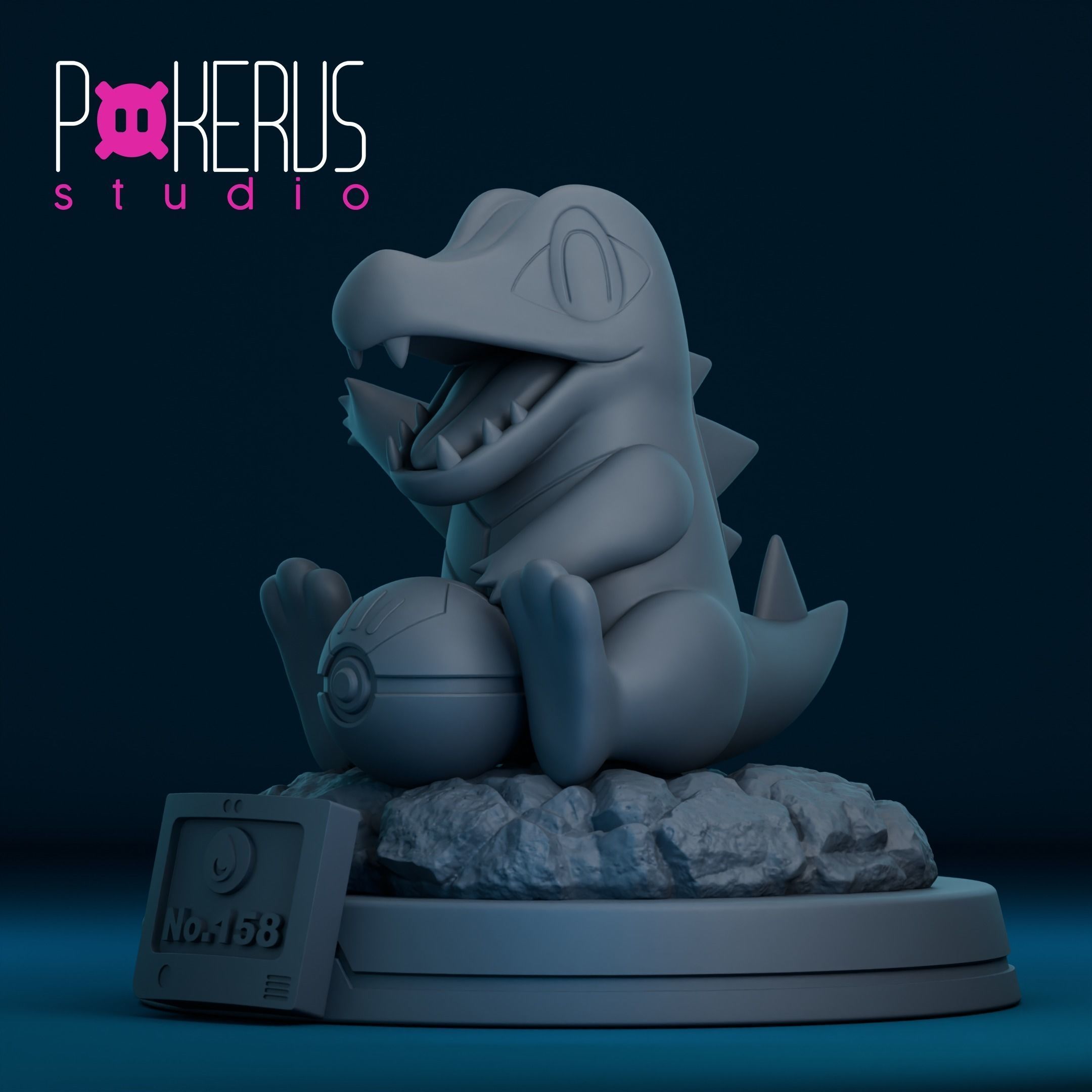 Totodile Statue 3D print model_4