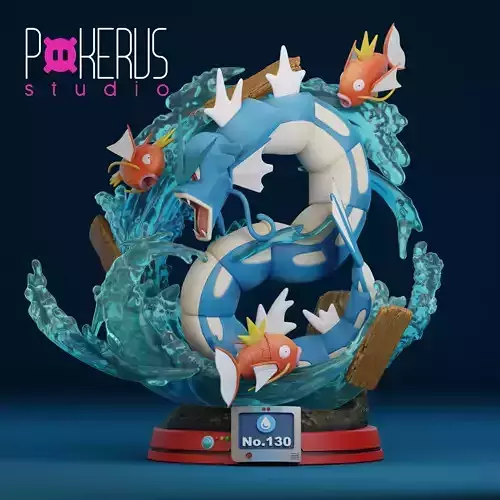Gyarados and Magikarp Statue
