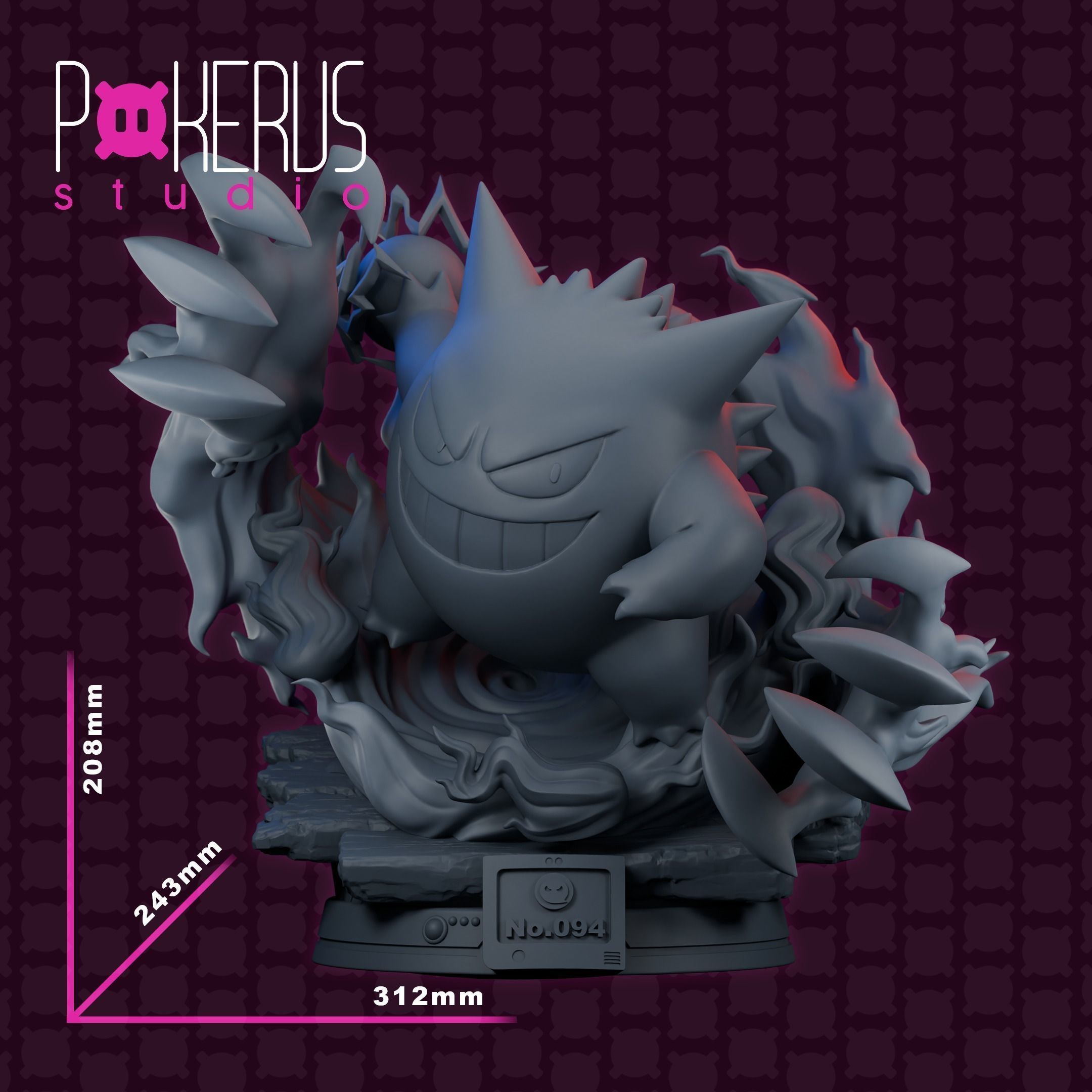 Gengar Statue 3D print model_9