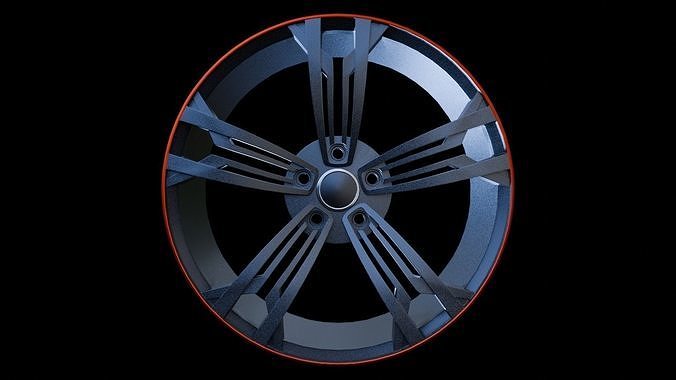 Awesome Rim and Tire 03 Low-poly 3D model 3