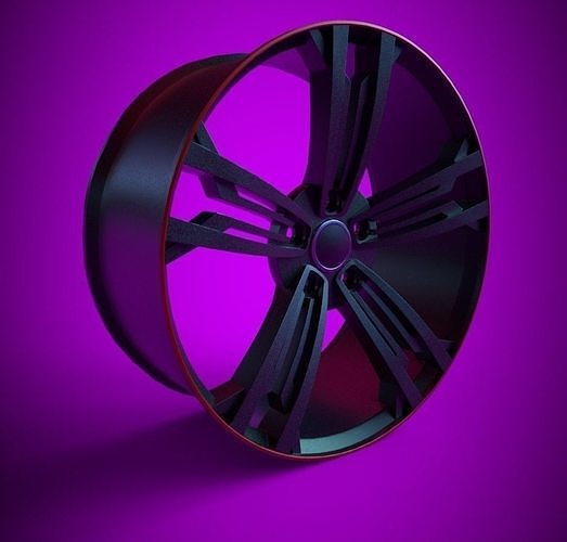 Awesome Rim and Tire 03 Low-poly 3D model 2
