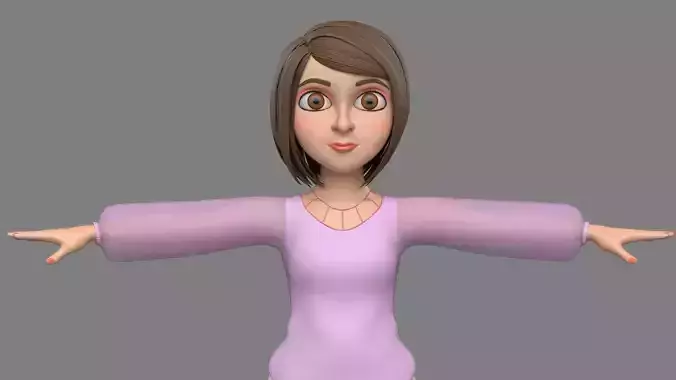 Cartoon Woman Character LORA without RIG