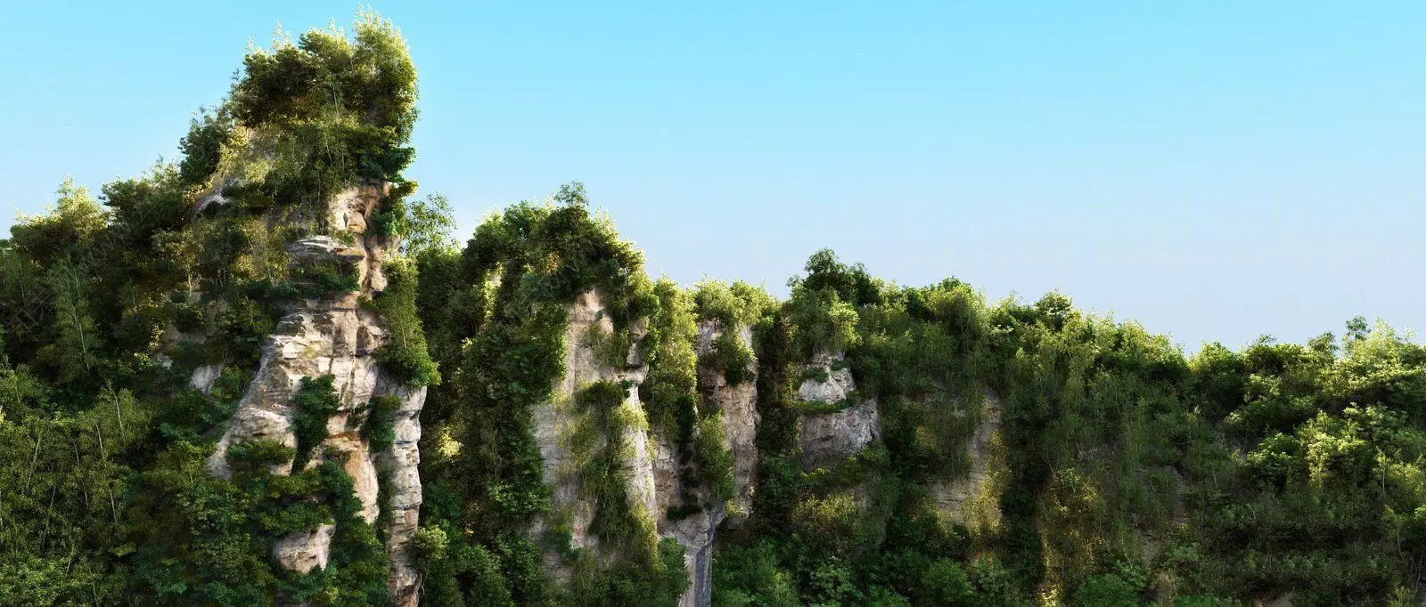 Mountain forest natural landscape 3D model_0